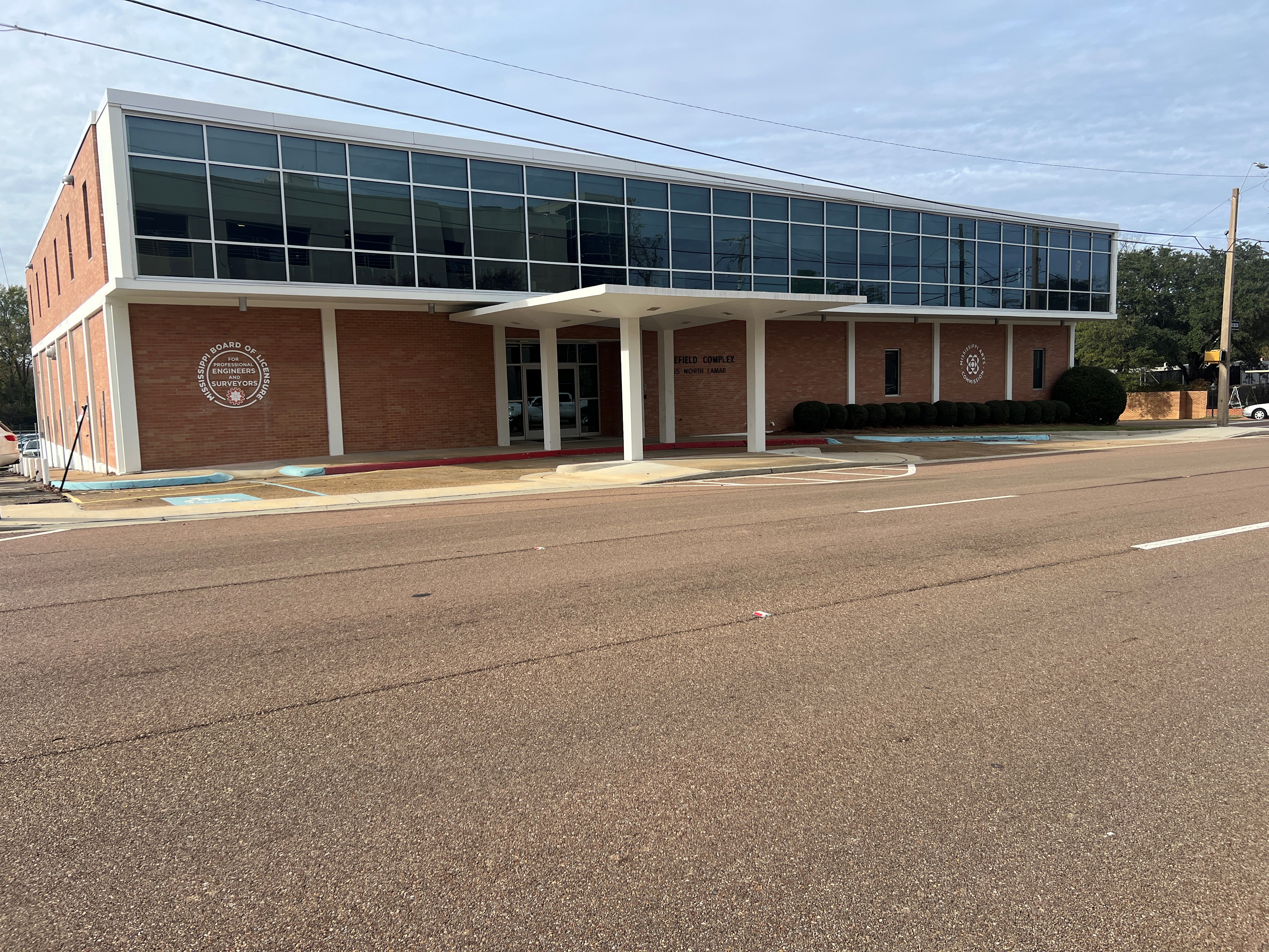 Building storefront with new signage